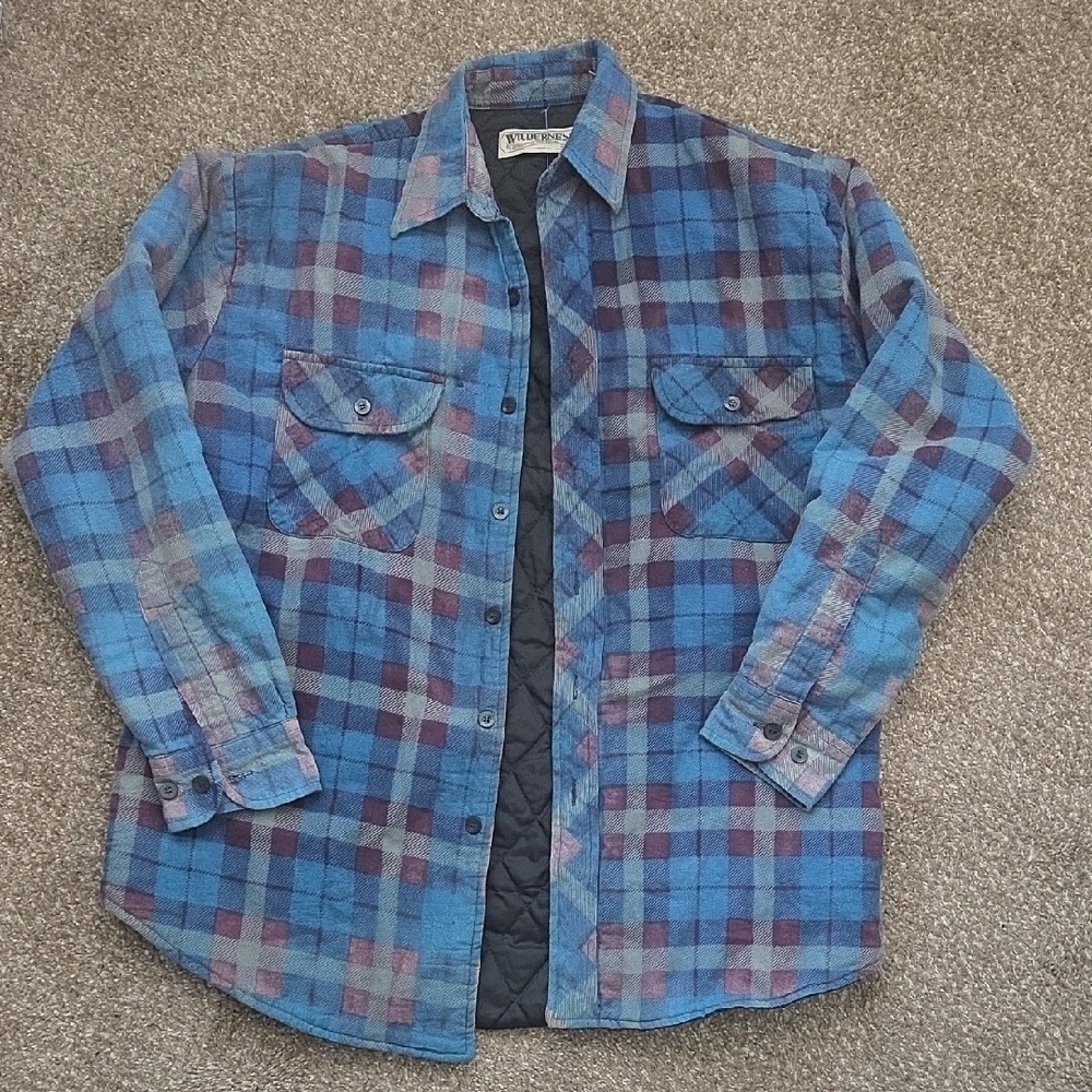 Wilderness Plaid Quilted Shirt Jacket MENS MEDIUM M